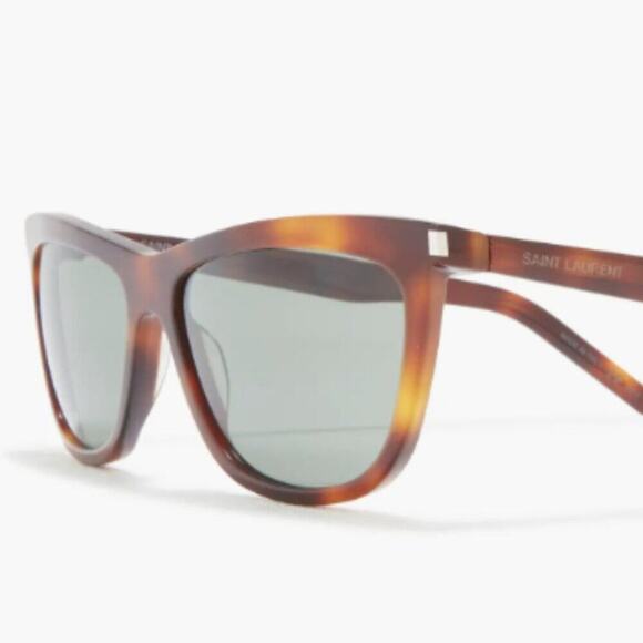 Saint Laurent 58mm Cat Eye Sunglasses Havana Green main image 9